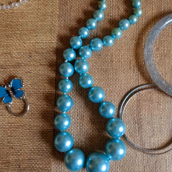 Collection of Fashion jewelry in turquoise and white - pearls and beads - Picture 6 of 6